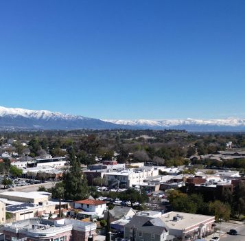 Ariel shot of downtown Upland
